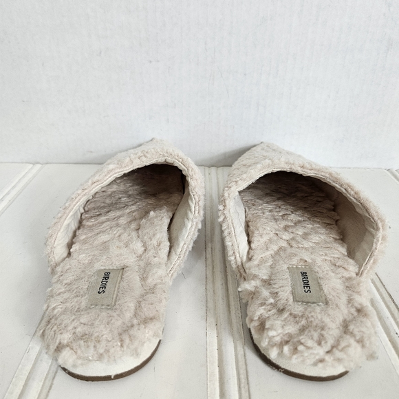 Birdies Mules Womens Size 7.5 The Lark Ivory Sherpa Slide Social Slipper Shoes - Picture 5 of 14